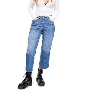 Free People Chloe Baby Barrel Jeans Medium Wash Size Small